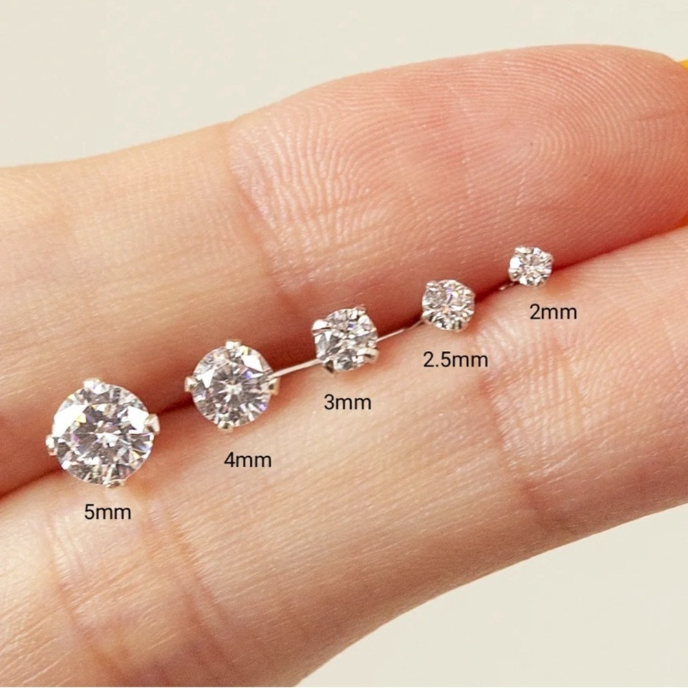 J&CO. Sparkly CZ Stud Earrings - Picture 2 of 3